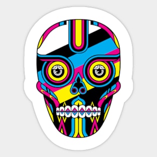 CMYK Deco Skull Sticker